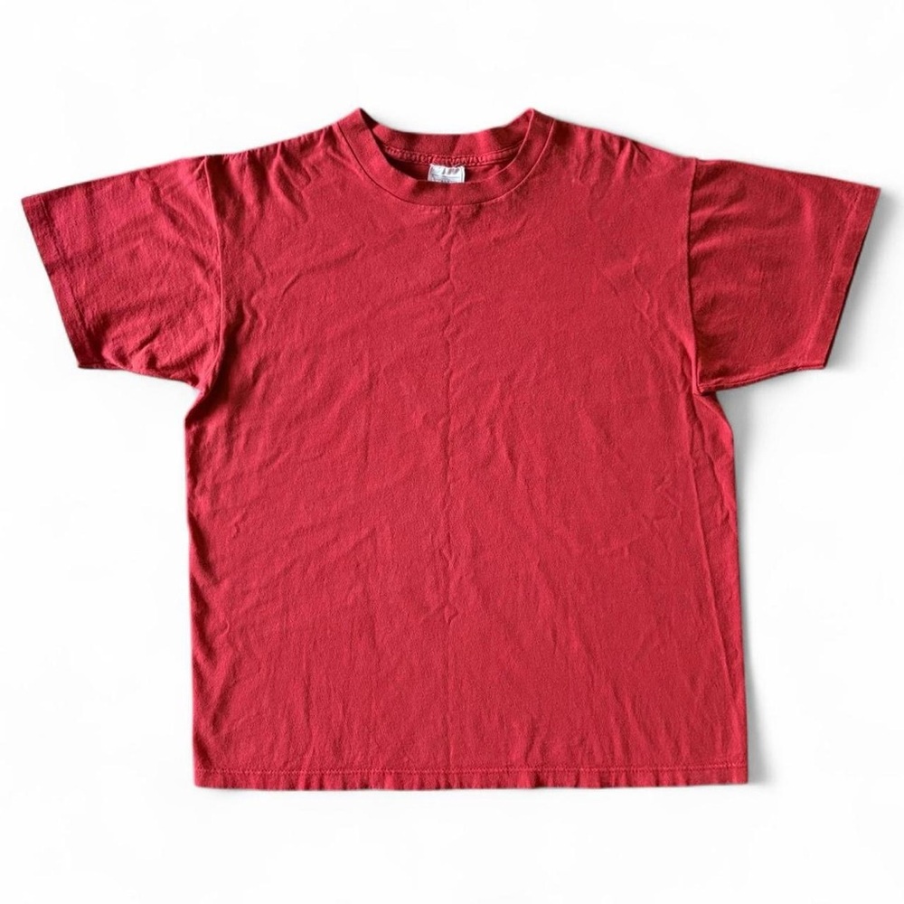 90s Red Blank Tee Single Stitch Made in USA 24.5x28.5
